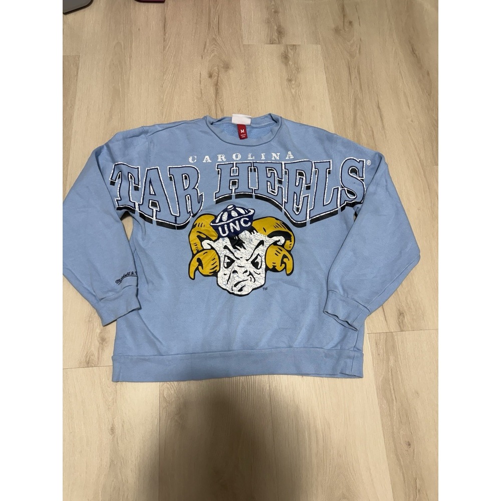 Vintage Mitchell And Ness UNC NCAA Men's Medium Pullover Blue 90s UNC Tarheels